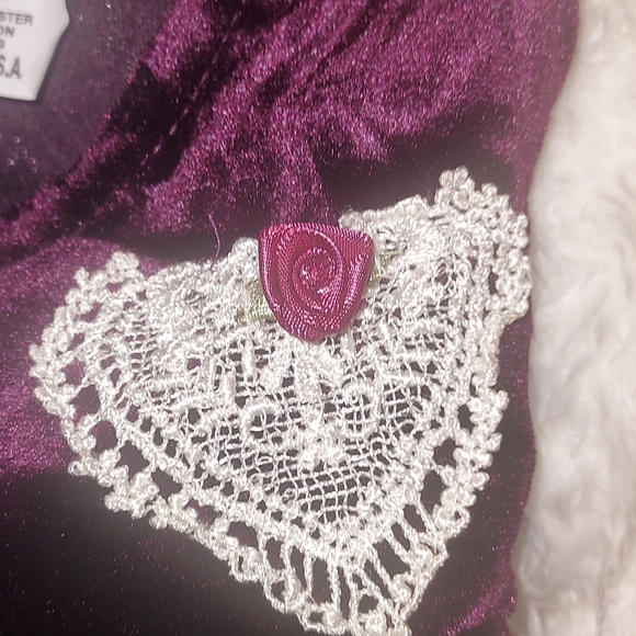 Vintage Elegant Purple Velvet 3T Dress - Picture 3 of 4